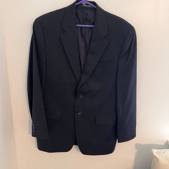 Lauren Ralph Lauren Wool Blazer Mens Size 40R Navy Blue Sports Jacket Classic - Picture 1 of 12